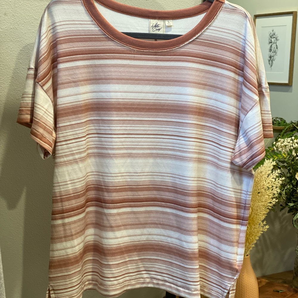 White Crow Pink and Orange Boxy Short Sleeve T-Shirt